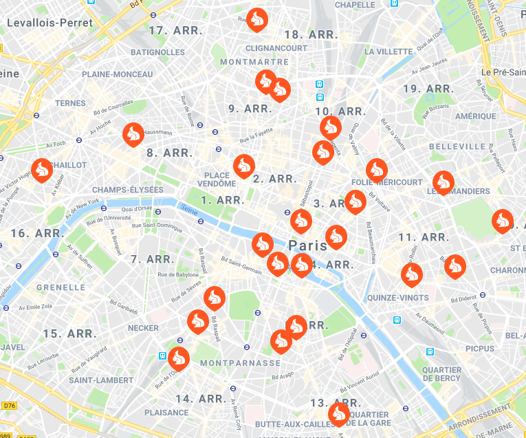 Hoard Paris map